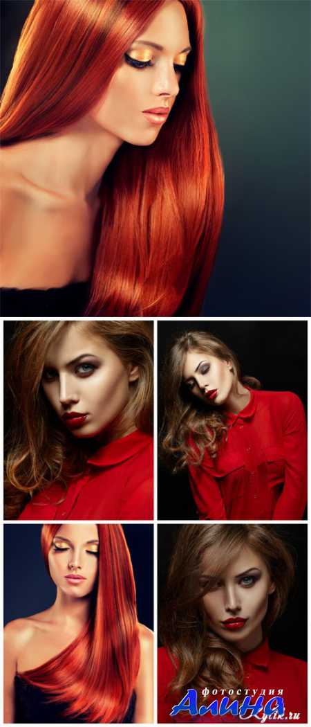 Fashionable girl, woman in red