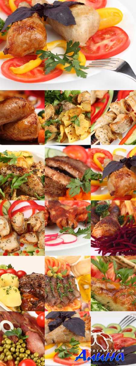Appetizing meat dishes bitmap